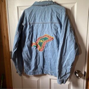 VTG Aladdin men’s Jeans Jacket Magic Carpet Edition Las Vegas Sz L embroidered